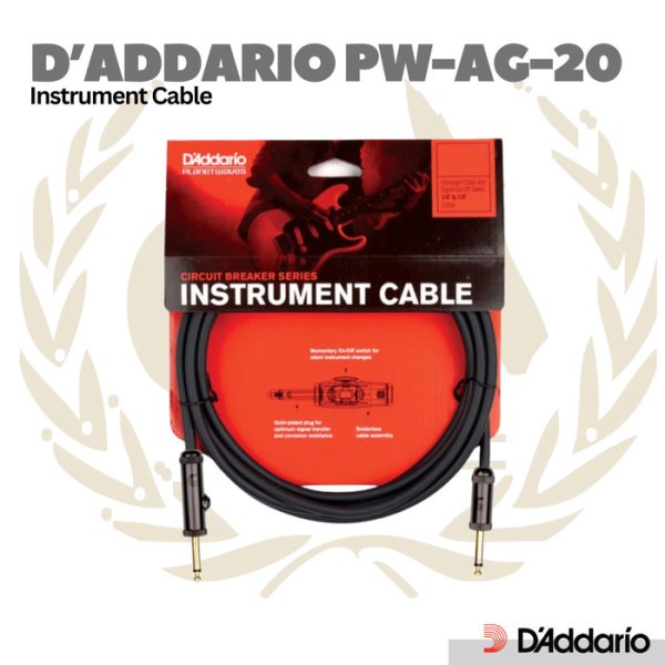 D'addario Planet Waves PW-AG-20 AG20 Circuit Breaker Instrument Cable