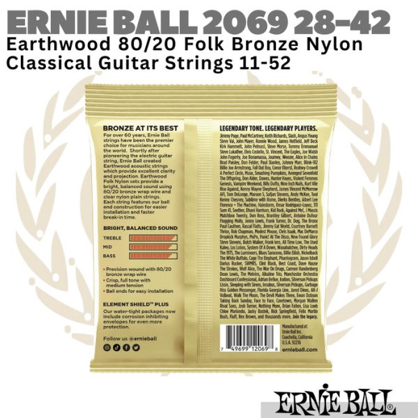 ERNIE BALL Earthwood 2069 Nylon Ball End Guitar Strings | Senar Nilon - Image 2