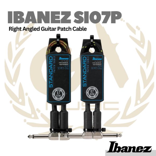 Ibanez SI07P 0.7ft/21cm Right Angled Guitar Patch Cable - Kabel Jumper Efek