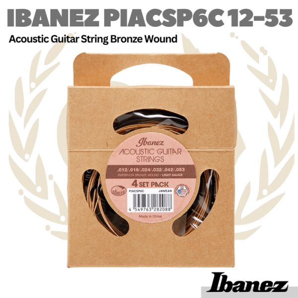 Ibanez PIACSP6C 12-53 Light Acoustic Guitar Strings 4-pack - Senar