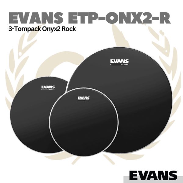 EVANS ETP-ONX2-R 3-Tompack ONYX2 Rock (10 12 16) | Onyx Tom Drum Head Membran