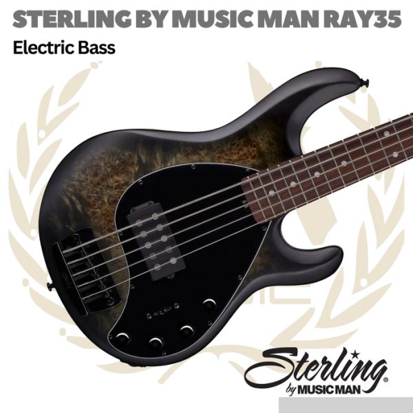 Sterling by Musicman RAY 35 Poplar Burl Electric Bass - Bass Elektrik - Image 2