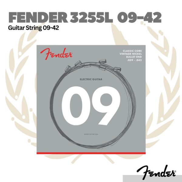 Fender 3255L Classic Core Nickel Plated Steel Bullet-End Electric Guitar Strings 9-42