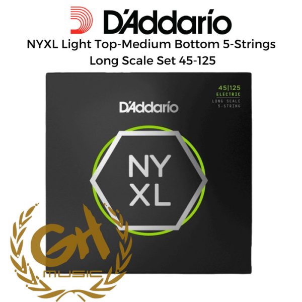 D'Addario NYXL Light Top-Medium Bottom 5-Strings Long Scale Set 45-125