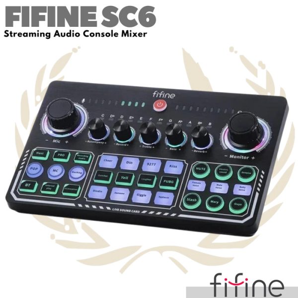 FIFINE SC6 Live Streaming Audio Console Mixer Soundcard