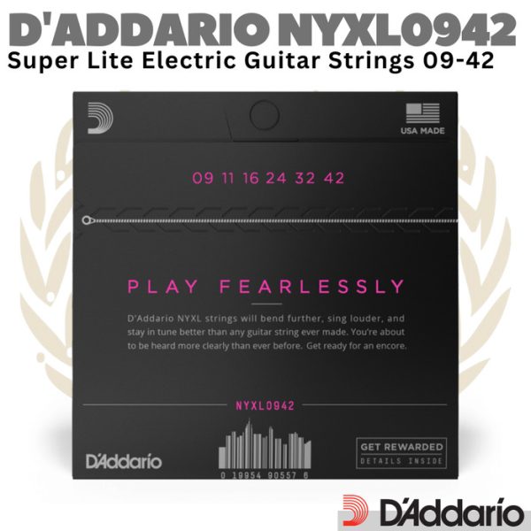 D'ADDARIO NYXL 0942 Super Lite Electric Guitar Strings 09-42 | Senar - Image 2