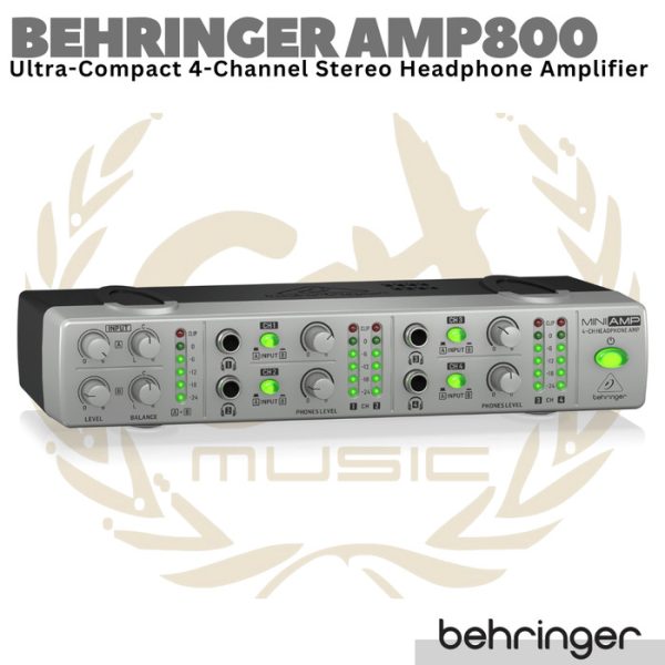 BEHRINGER AMP800 V2 Ultra Compact 4 Channel Stereo Headphone Amplifier - Image 3