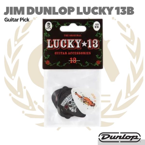 Jim Dunlop Lucky 13B AST Guitar Pick - Pick Gitar Bass Isi 6 - Image 2