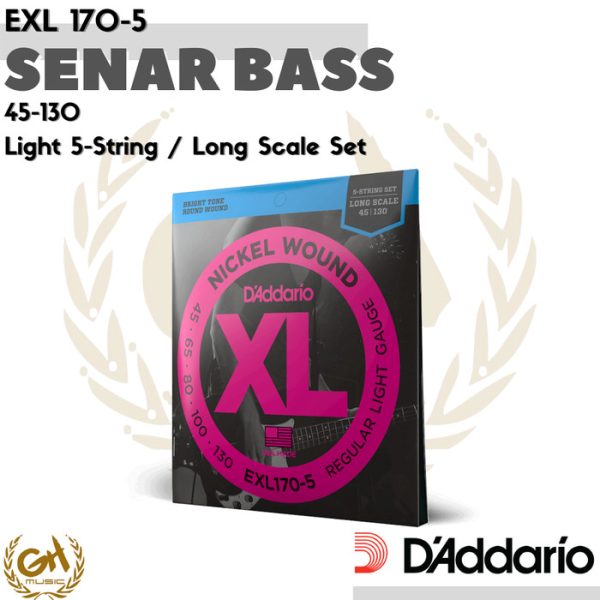 D'ADDARIO NICKEL WOUND XL, EXL 170-5, 45-130, 5 SENAR BASS LIGHT - Image 3