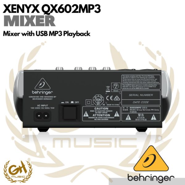 Behringer Xenyx QX602MP3 Mixer with USB MP3 Playback - Mixer Audio 6ch - Image 3