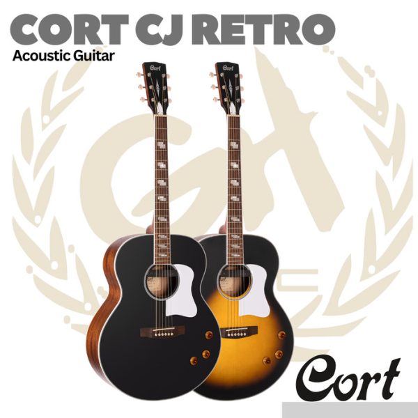 Cort CJ-Retro Jumbo Acoustic Guitar w/Gig Bag - Gitar Akustik