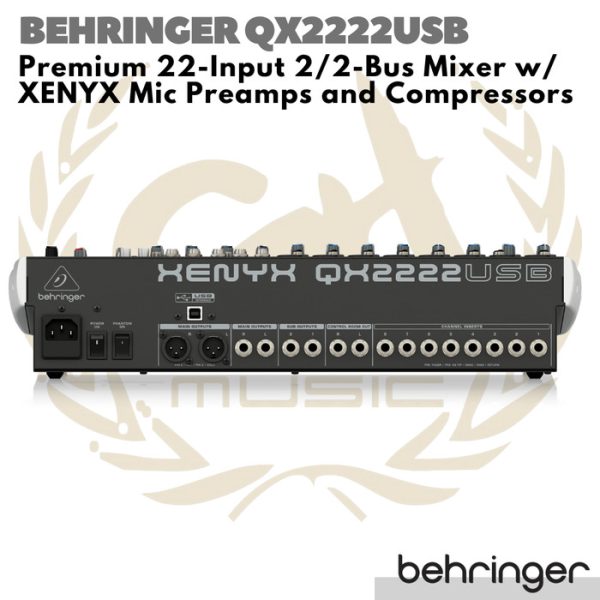 Behringer Xenyx QX2222USB Premium 22-Input 2 Bus Mixer USB Interface - Image 2