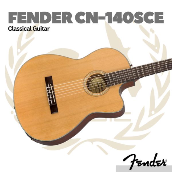 Fender CN-140SCE Nylon Classical Guitar w/Case - Gitar Klasik Nilon - Image 3