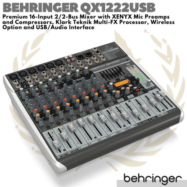 BEHRINGER XENYX QX1222USB Premium 16 Input 2/2 Bus Mixer USB - Image 2