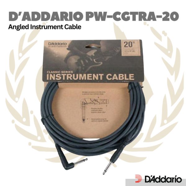 D’ADDARIO PLANET WAVES PW-CGTRA-20 ANGLED SINGLE CONDUCTOR INSTR CABLE 20FT