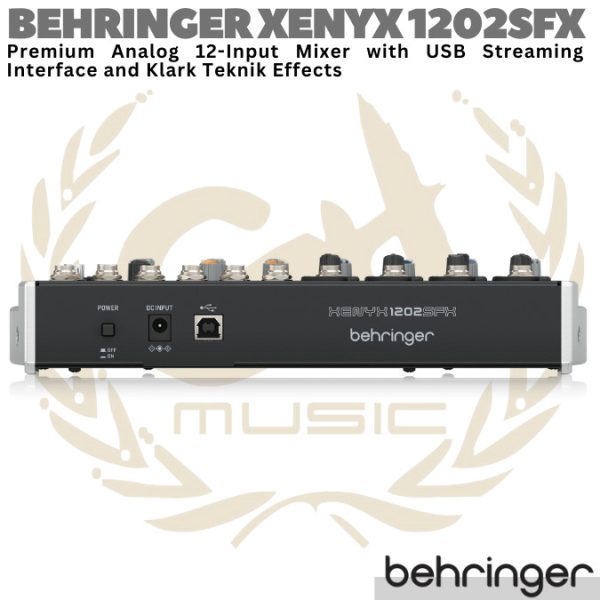 BEHRINGER XENYX 1202SFX Audio Mixer with USB Streaming Interface - Image 3