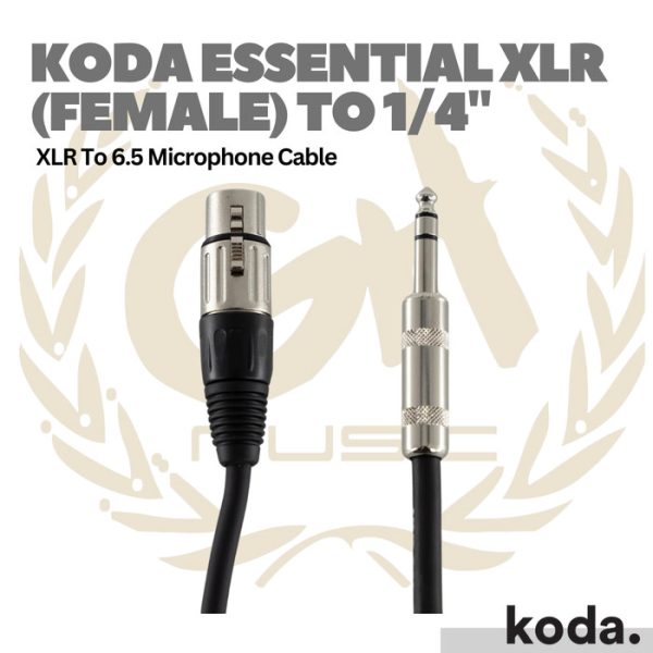 Koda Essential XLR (Female) to 1/4inch Microphone Cable XLR To Akai 6.5 - Image 4