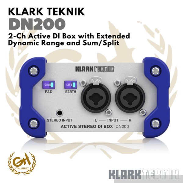 KLARK TEKNIK DN200 V2 Active DI Box with Extended Dynamic Range Aktif