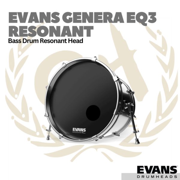 Evans EQ3 Smooth Black Resonant Bass Drumhead - Membran Head - Image 2