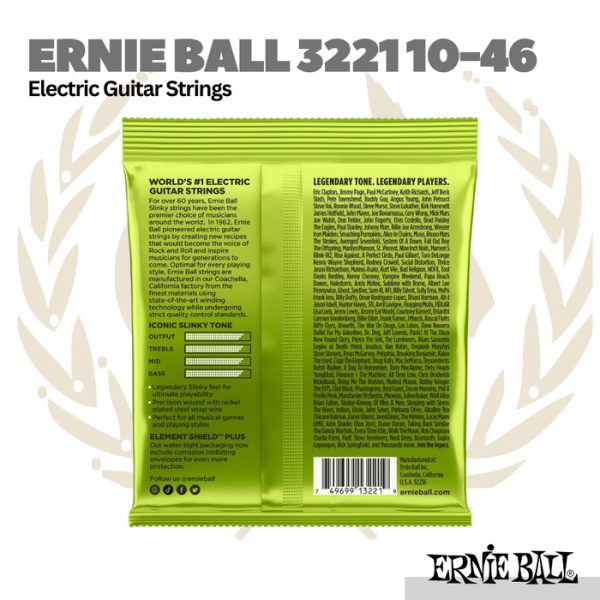 Ernie Ball 3221 Electric Guitar Strings 10-46 - Senar Gitar Elektrik | isi 3 Set / pack - Image 2