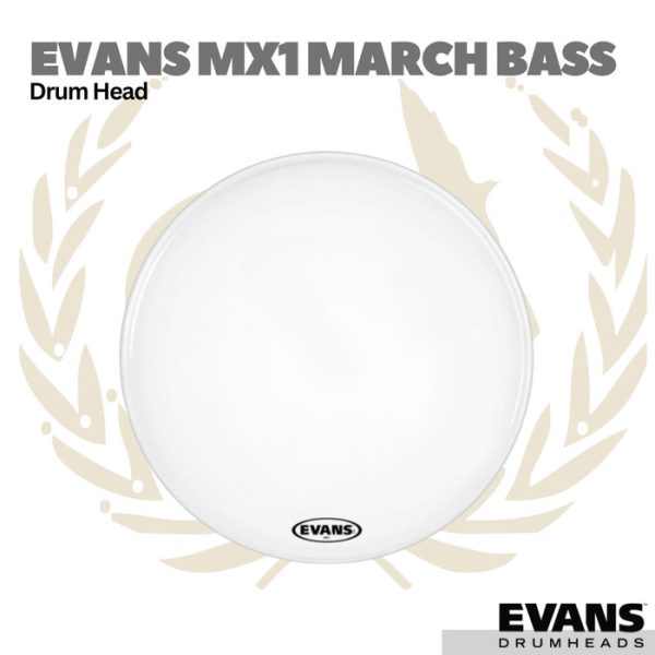 Evans MX1 Marching Bass White Drum Head - Membran Drum