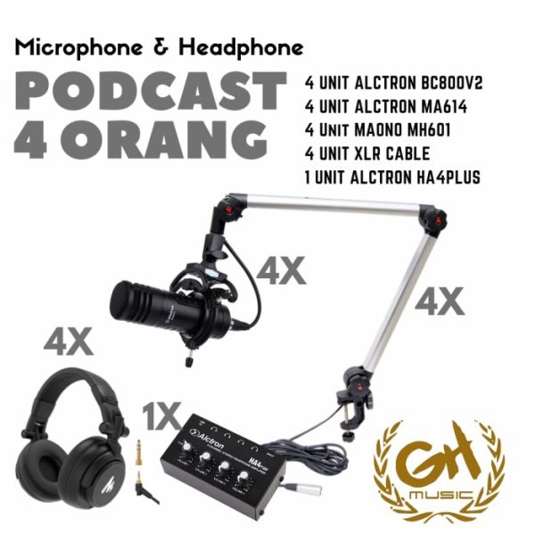 PAKET ALCTRON BC800V2 + MA614 + MAONO MH601 UNTUK PODCAST 4 ORANG