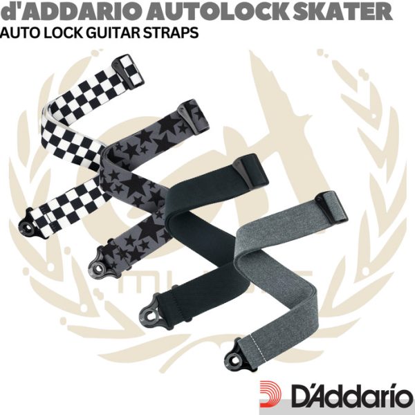 D'Addario Auto Lock Strap - Strap Gitar