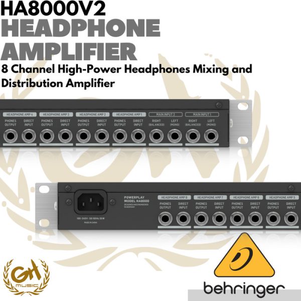 BEHRINGER HA8000 8 Channel High-Power Headphone Amplifier - Image 2