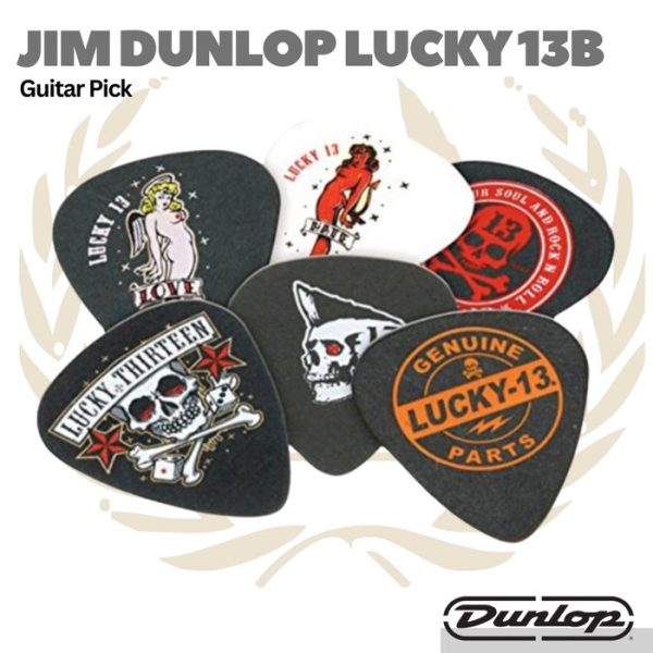 Jim Dunlop Lucky 13B AST Guitar Pick - Pick Gitar Bass Isi 6