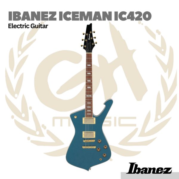 Ibanez Iceman IC420-ABM Electric Guitar w/IC Bag - Ice Blue Metallic | Gitar Elektrik Original