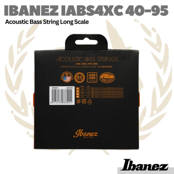 Ibanez IABS4XC 40-95 Carbon x Coated Long Scale Acoustic Bass Strings - Image 2