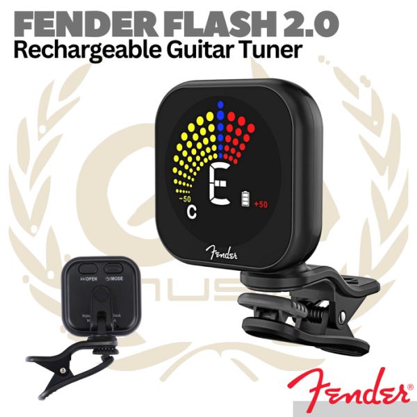 FENDER FLASH 2.0 Rechargeable Guitar Bass Violin Ukulele Tuner