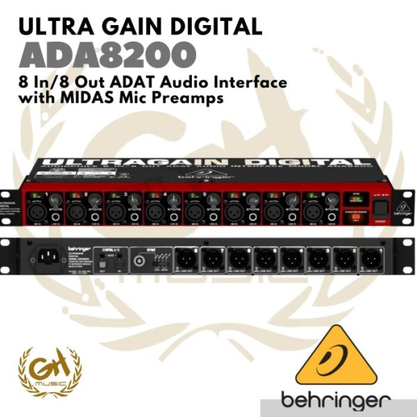 BEHRINGER ADA8200 ADA 8200 Audio Interface with Midas Mic Preamps