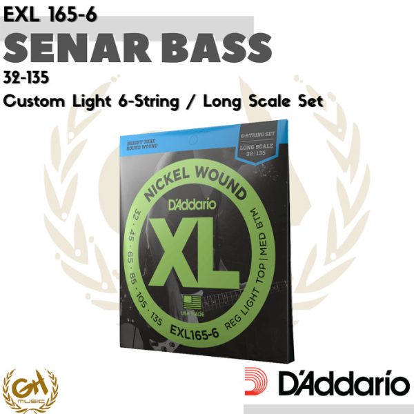 D'ADDARIO NICKEL WOUND XL, EXL 165-6, 32-135, 6 SENAR BASS CUSTOM - Image 3