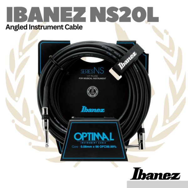 Ibanez NS20L Angled Instrumen Cable - Kabel Jack Gitar L