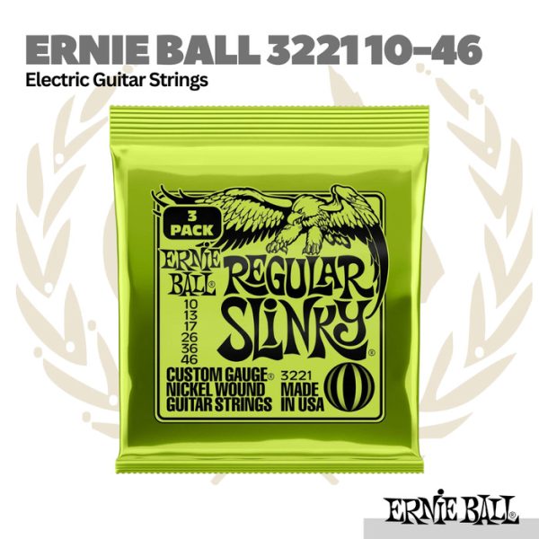 Ernie Ball 3221 Electric Guitar Strings 10-46 - Senar Gitar Elektrik | isi 3 Set / pack