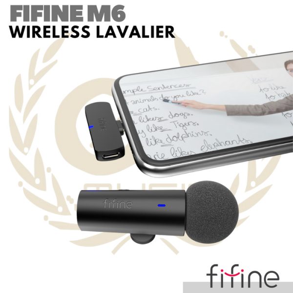 FIFINE M6 Handphone Wireless Lavalier Microphone | Mic Hp Clip On C - Image 2