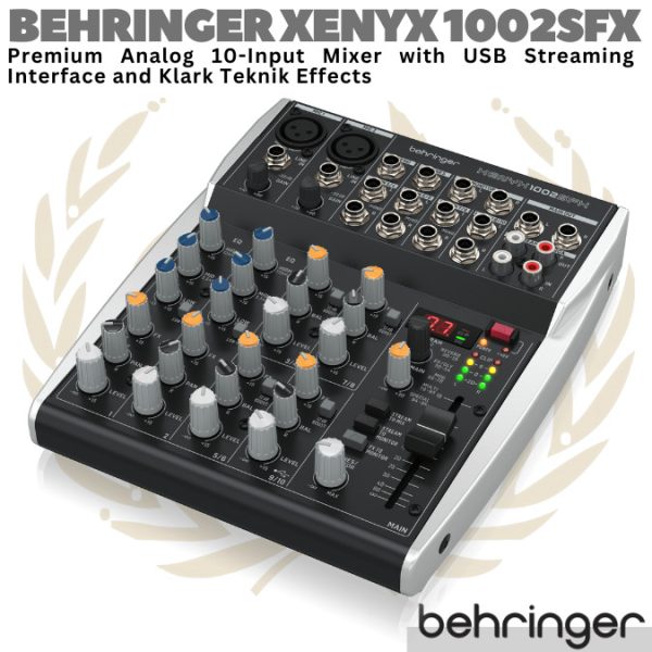 BEHRINGER XENYX 1002SFX Audio Mixer with USB Streaming Interface - Image 2