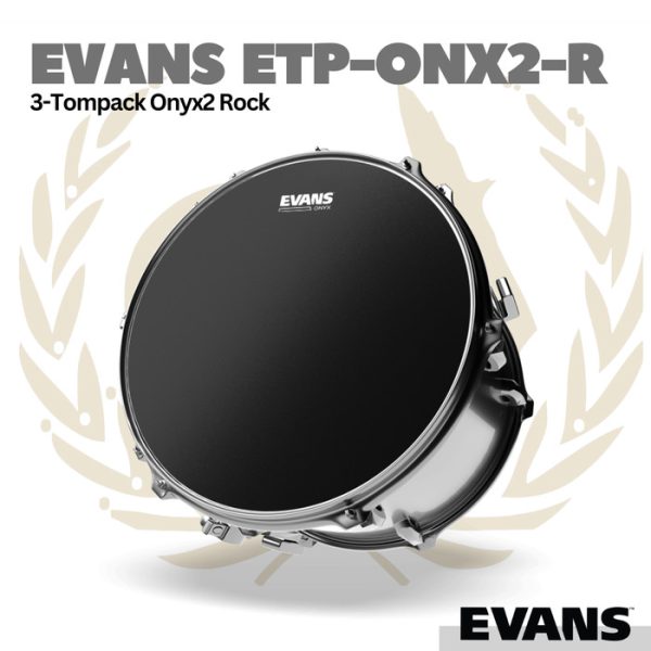 EVANS ETP-ONX2-R 3-Tompack ONYX2 Rock (10 12 16) | Onyx Tom Drum Head Membran - Image 3