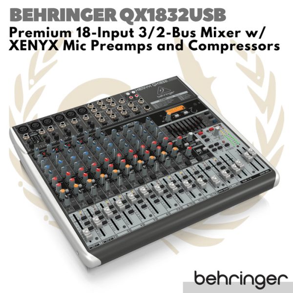 Behringer Xenyx QX1832USB Premium 18-Input 3/2-Bus Mixer USB Interface - Image 3