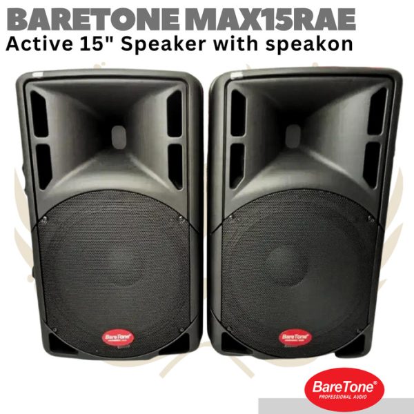 BARETONE MAX15RAE  15″ Active Speaker with Speakon | Spiker Aktif