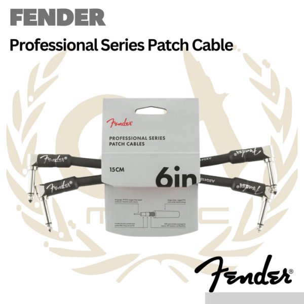 Fender Professional Series Patch Cable 6 in - Kabel Jumper Efek 2pcs