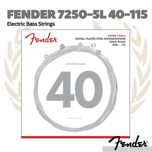 Fender Super 7250-5L 40-115 Bass Strings - (5 String) - Senar Bass