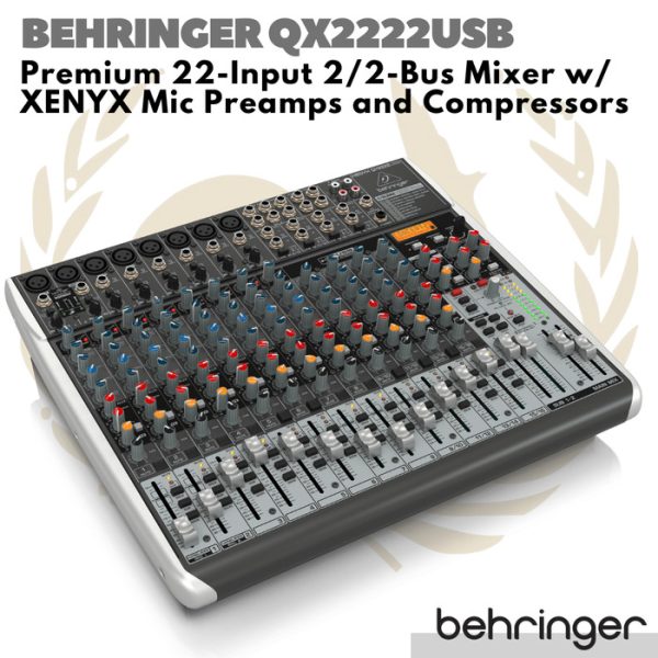 Behringer Xenyx QX2222USB Premium 22-Input 2 Bus Mixer USB Interface - Image 3