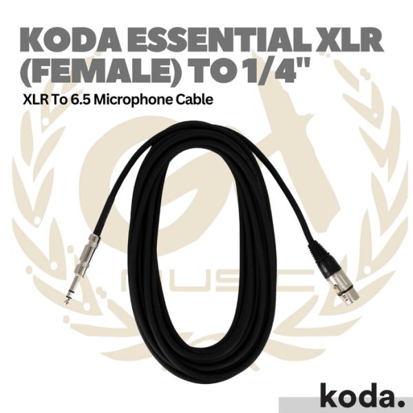 Koda Essential XLR (Female) to 1/4inch Microphone Cable XLR To Akai 6.5 - Image 3