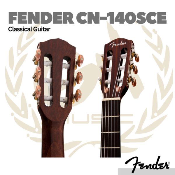 Fender CN-140SCE Nylon Classical Guitar w/Case - Gitar Klasik Nilon - Image 4