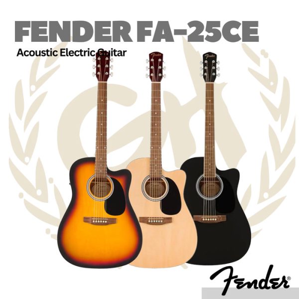 Fender FA-25CE Dreadnought Acoustic Guitar - Gitar Akustik