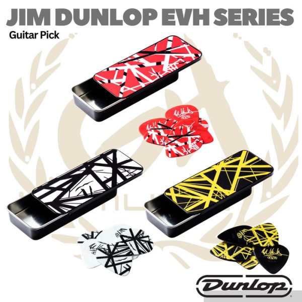 Jim Dunlop EVH Series Guitar Pick Tin - Pik Gitar Bass isi 6