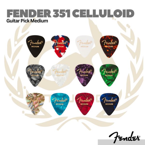 Fender 351 Celluloid Medley Guitar Pick 12-Pack Medium - Pick Gitar Bass