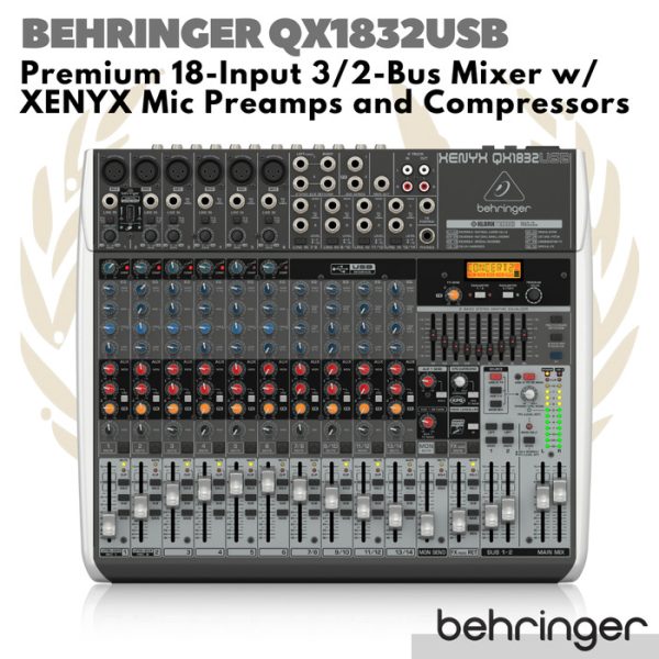 Behringer Xenyx QX1832USB Premium 18-Input 3/2-Bus Mixer USB Interface